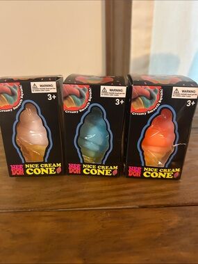 Nice Cream Cone Squishy Toy - Pink, Blue, Orange